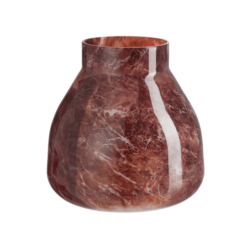 Vase en marbre brun